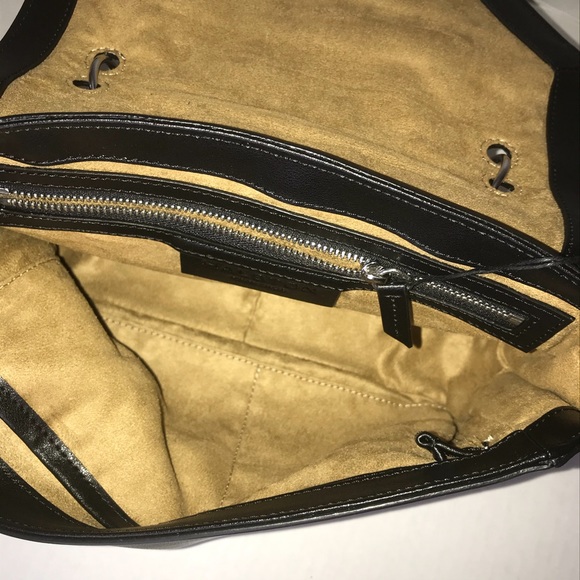 Halston Heritage Bag Black Leather Crossbody Chain Strap Leather Strap Bag NWT - Picture 10 of 10